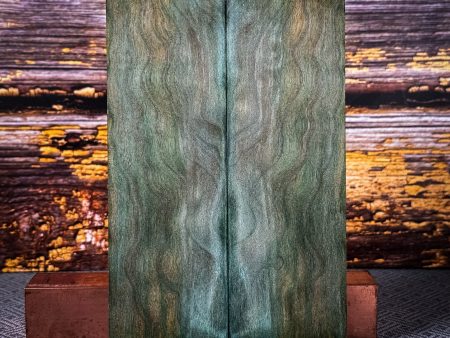 #2320 - Orange and Teal Double Dyed Quilted Maple - Bargain Bin Cheap