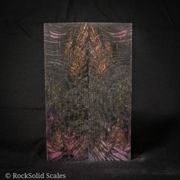 #2206 - Triple Dyed Black Ash Burl - Black, Red, Pink For Sale