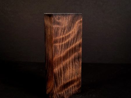 #2146 - Sinister Dyed Curly Redwood Block - K&G Stabilized Cheap