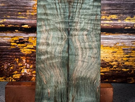 #2319 - Orange and Teal Double Dyed Curly Maple - Bargain Bin Discount