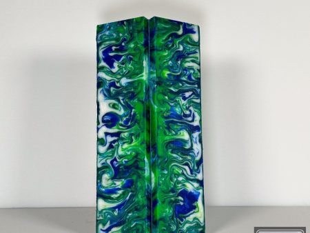 #2764 - Green White Blue Swirl Acrylic For Discount