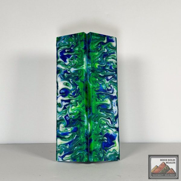 #2764 - Green White Blue Swirl Acrylic For Discount