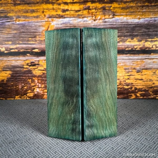 #2466 - Green and Teal Double Dye Quilted Maple - Bargain Bin For Cheap