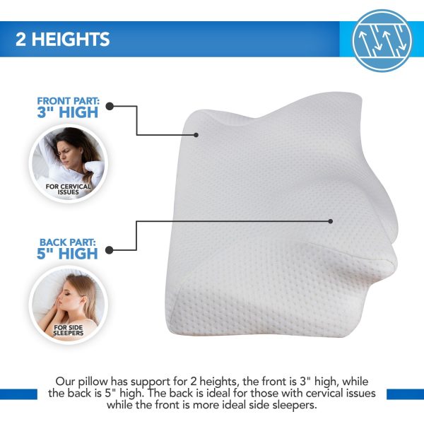 Mars Wellness Side Sleeping Pillow for Side Sleepers and CPAP Users - Extra Pillowcase - Memory Foam Pillow for Side, Back and Stomach Sleep Discount