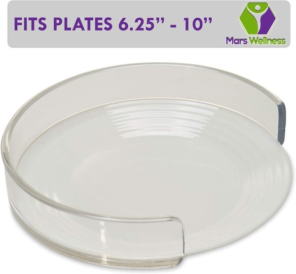 Mars Wellness Food Plate Guard - Kitchen Living Aid to Prevent Spills - Microwave Dishwasher Safe - Disabled, Elderly, Handicapped Fashion