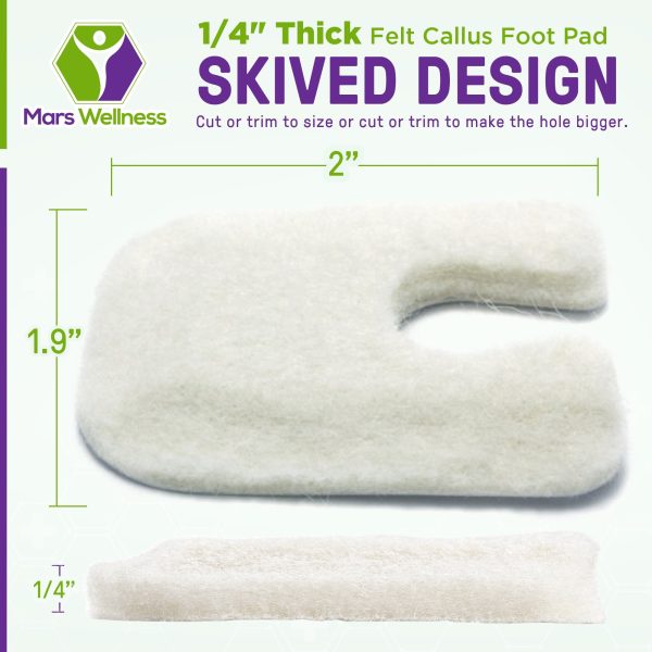 U Shaped Felt Callus Pads - Adhesive Foot Pads That Protect Calluses from Rubbing On Shoes - Skived 1 4  Cheap