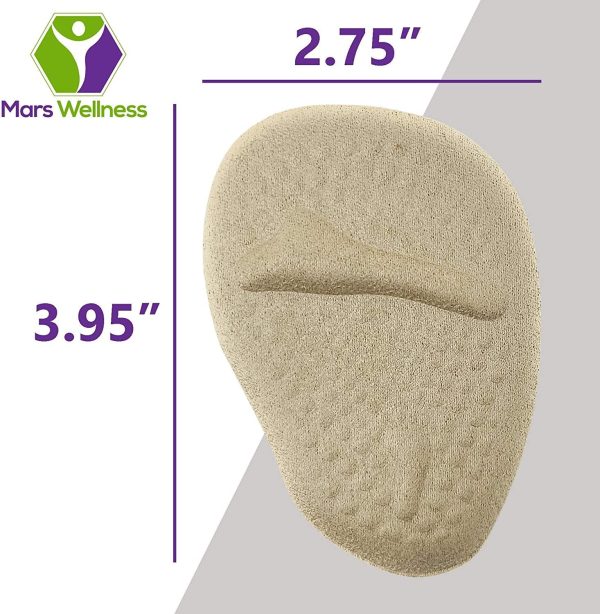 Mars Wellness Gel Metatarsal Pad 6 Pairs - Gel Ball of Foot Cushion - Forefoot High Heel Insole for Foot Pain Relief - for Men and Women Shoes Online now