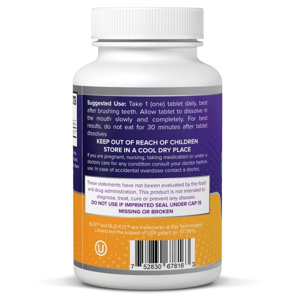 Oral Probiotic Supplement with BLIS K12 4 Billion CFU - Now Dairy Free - Doctor Formulated for Bad Breath, Strep, Cavities, Gum and Oral and Dental Health - Sugar Free - USA Made Supply